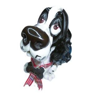 Little Paws Figurine - Sam the Springer Spaniel Black and White Dog